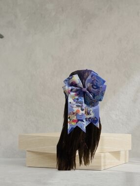 K-pop Purple Character Print Hair Bow for Kids